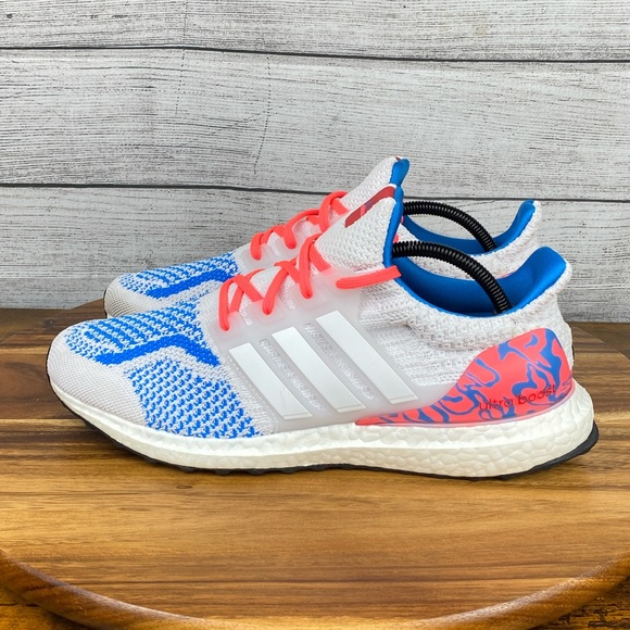 Adidas UltraBoost 5.0 DNA White Turbo Blue Red Shoes GZ1539 Mens Sneaker Size 10